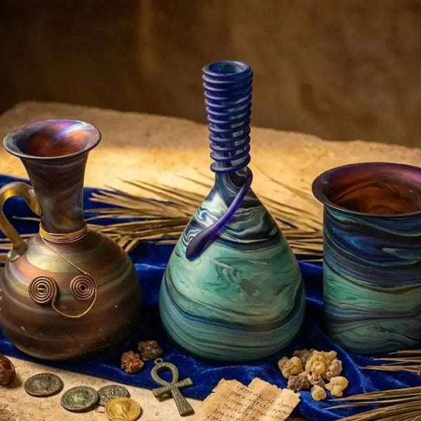 矢185 PHOENICIAN GLASS フェニシアン・グラス　4点セット Handcrafted Phoenician Glass | Phoenician Glass Goblet