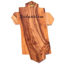 Olive Wood Crucifix - icon showing 14 Stations of the Cross etched on metal (14x9x1 cm or 5.5x3.5x.4 inch)