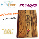 Holy Land Market Olive Wood covered Millennium Bible with 'Jerusalem Stones' Or Incense ~ Red-Letter King James Version of The Old and The New Testament