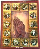 Placa de Icono de las Estaciones de la Cruz del Mercado de Tierra Santa Todo en Madera de Olivo de Belén (29 x 24 cm o 11.5 x 9.5 pulgadas)