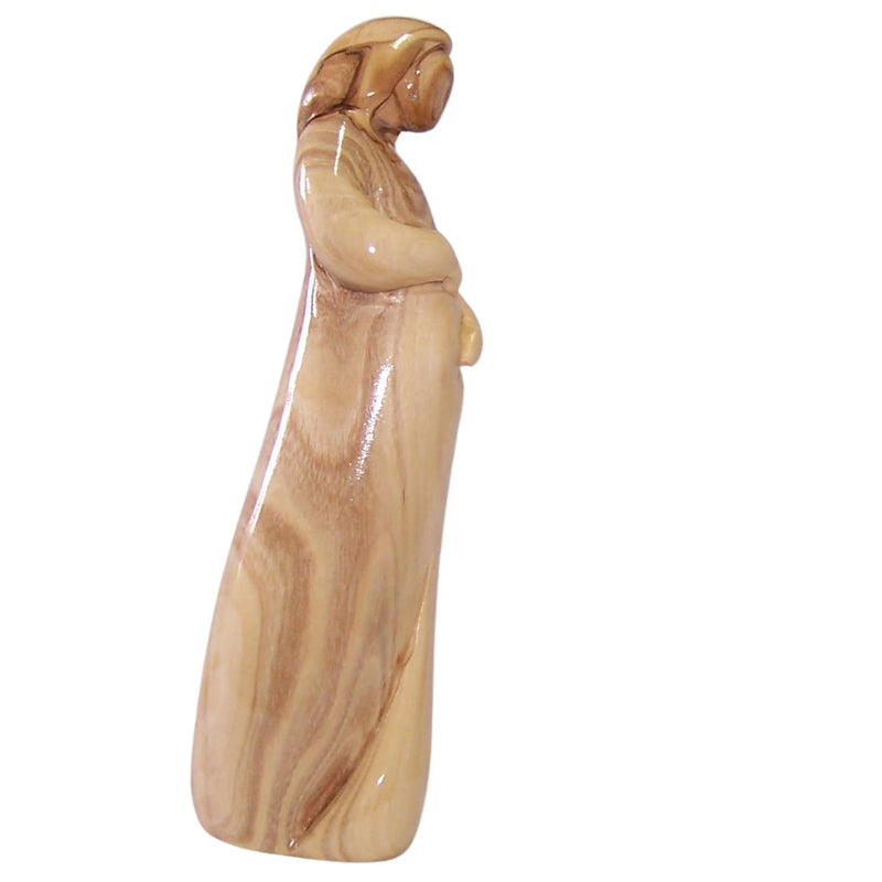 Holy Land Market The Helper in Childbirth - Mary Pregnant Carrying Baby Jesus in her Womb - Olive Wood (20 cm cm or 8 inches)