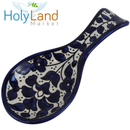 Armenian hand painted cooking Spoon Rest/Ladle Holder - Large with deep Round Cup part - Asfour Outlet Trademark