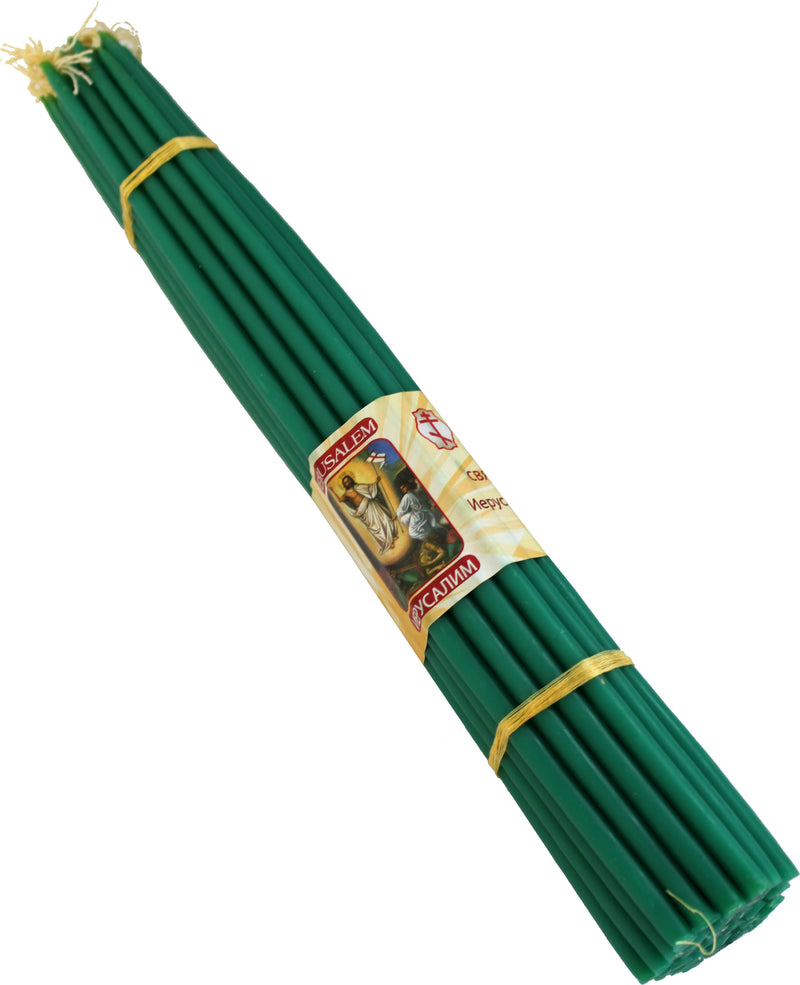 Holy Land Market Beeswax Holy Fire Easter Candles from Jerusalem - 33 Candles - Honey Color Candles