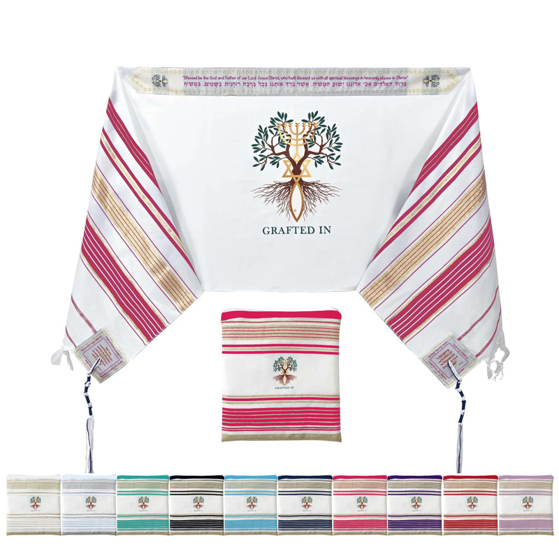 Chal de Oración Cristiano Mesiánico Grafted IN - Chal de Oración/Tallit - Talit de Creación y Restauración