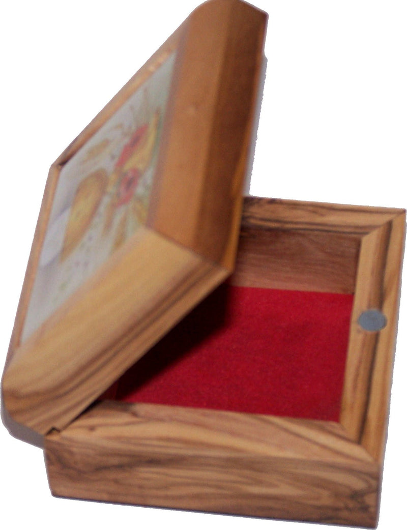 Holy Land Market First Communion Box - Rosary Box - Bethlehem Olive Wood