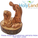 Hand-Carved Olive Wood Nativity Scene 7” – One-Piece Holy Family Set by Christian Artisans of Bethlehem – Holy Land Christmas Crèche with Certificate, Prayer Card & Nativity Story Booklet (7 Inches)
