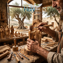Behold I Stand at the Door Olive Wood Statue (6.7”) – Hand-Carved Jesus Figure from Bethlehem – Christian Gift of Faith, Prayer & Home Blessing – Holy Land Artisan Craft with Certificate