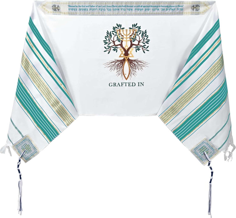 Grafted IN - Messianic Christian Prayer Shawl/Tallit Prayer Shawl - Creation and Restoration Talit