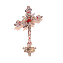 Holy Land Market Altar Table Crucifix - Church or Home Decor - Enamel Ornamented