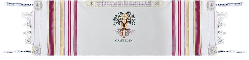 Holy Land Market Grafted IN - Messianic Christian Prayer Shawl/Tallit Prayer Shawl - Creation and Restoration Talit