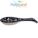Armenian hand painted cooking Spoon Rest/Ladle Holder - Large with deep Round Cup part - Asfour Outlet Trademark