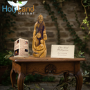 Holy Land Market Hand-Carved Olive Wood Holy Family – 8” Bethlehem Nativity Scene – Detailed Face Carvings – Christmas Decor for Home or Church – with Certificate & Prayer Card and Booklet - 8 Inches