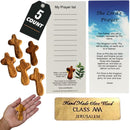 Holy Land Market Small Olive Wood Pocket / Holding Crosses With Certificates (2.5 Inches).