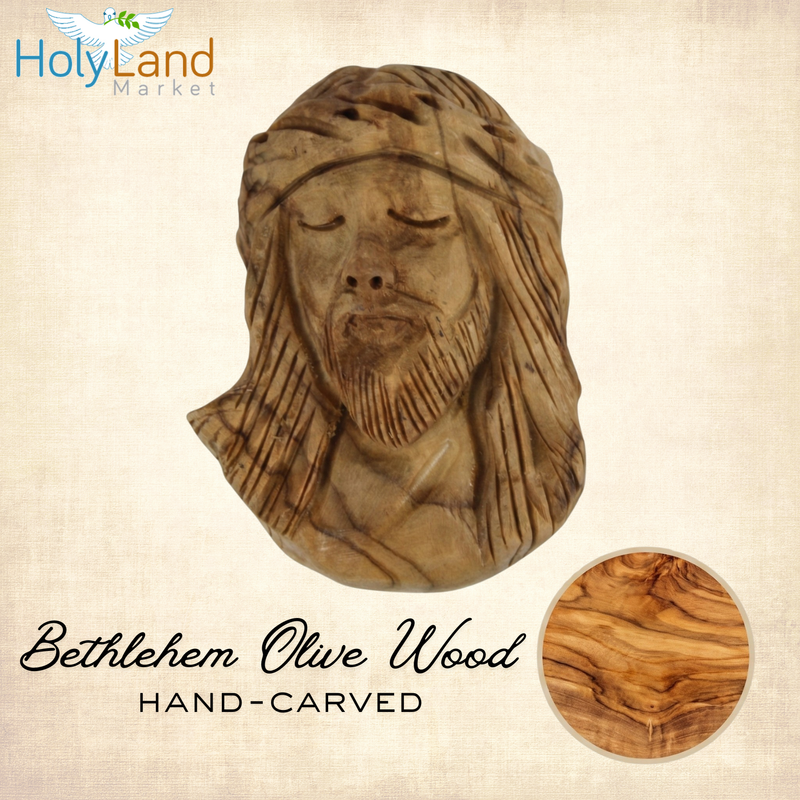 Holy Land Market Olive Wood Crown of Thorns Jesus Magnet – Hand-Carved Bethlehem Christian Art from Jerusalem Olive Wood (2.6 x 2")