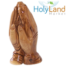 Mercado de Tierra Santa Manos Orantes de Madera de Olivo - Talladas a Mano de Belén, 6 pulgadas, Figura Coleccionable Religiosa