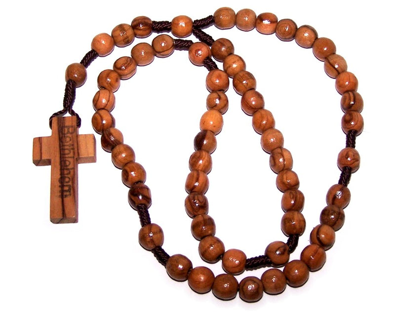 Olive Wood Round String Rosary