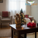 Holy Land Market Olive Wood Holy Family Statue - 6 Inch Wooden Nativity Set Figurine, Hand Carved in Bethlehem