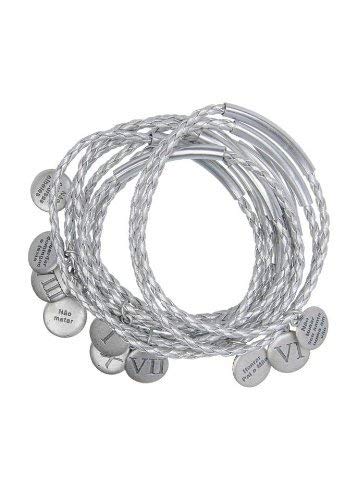 10 medals Bracelet showing Commandments - Silver ( 7cm or 2.8 inch in diameter ) - English