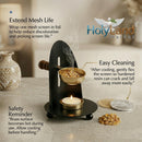 Brass Incense Burner kit - Candle and Incense and Two Mesh Screens, Adjustable Charcoal and Tea Light Bakhoor Burner for Resin, Myrrh, Copal and Bakhoor at Home, Church, Temple or Meditation Space