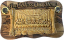 OLive wood Last Supper Plaque Hand Made in Bethlehem Holy Land with Alabaster / Ceramic clay