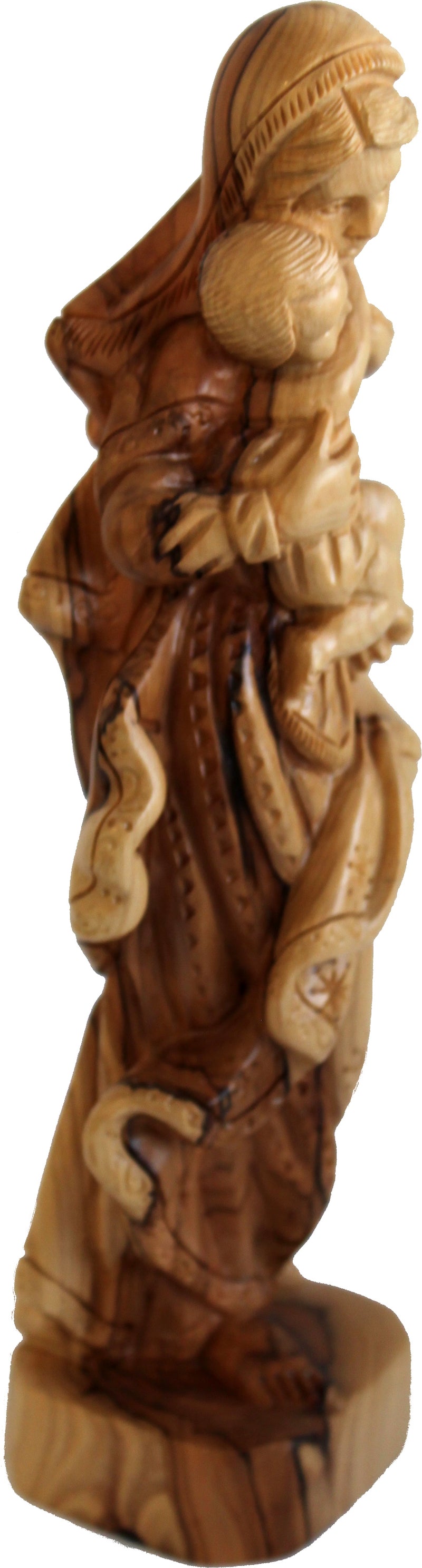 Grade A - Stand of Mary with Baby Jesus - Olivewood (27 cm or 10.5 inches)