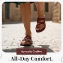 Holy Land Market Men/Women Biblical Jesus Leather Sandals/Slides From Jerusalem(Bethlehem Style I)