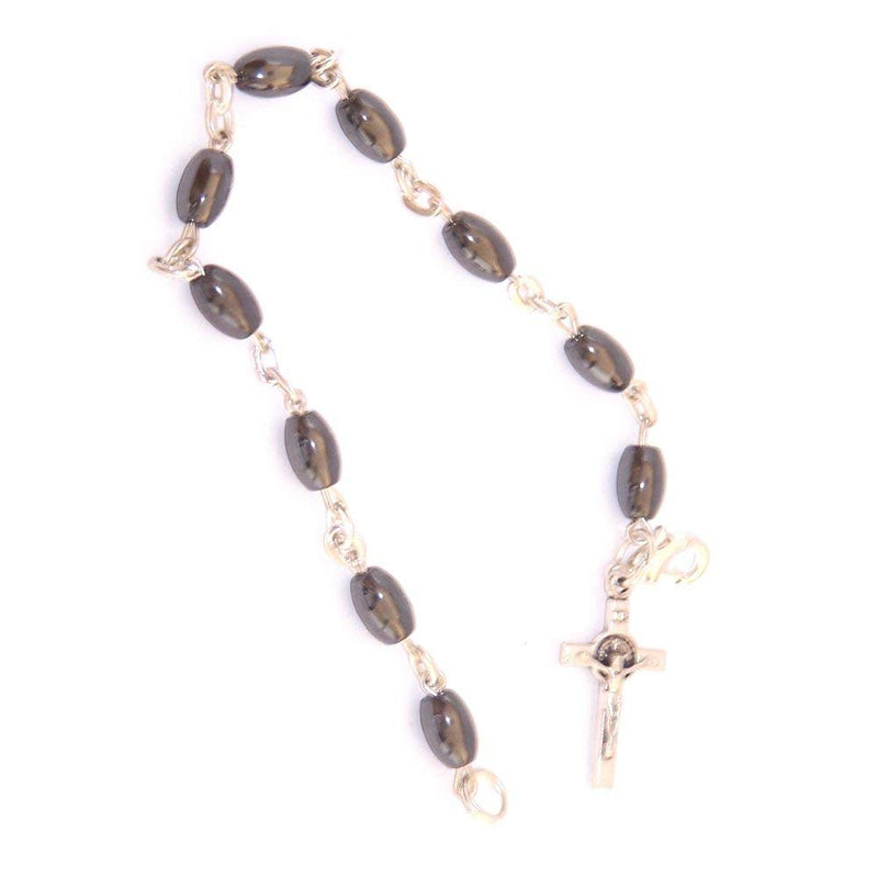 Hematite Beads chaplet 10 beads Rosary (Bead size 6mm- 19cm or 7.5 inches long)