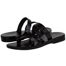 Mercado de Tierra Santa sandalias/deslizadores de cuero de Jesús bíblico para hombres/mujeres de Jerusalén (estilo negro de Belén II)