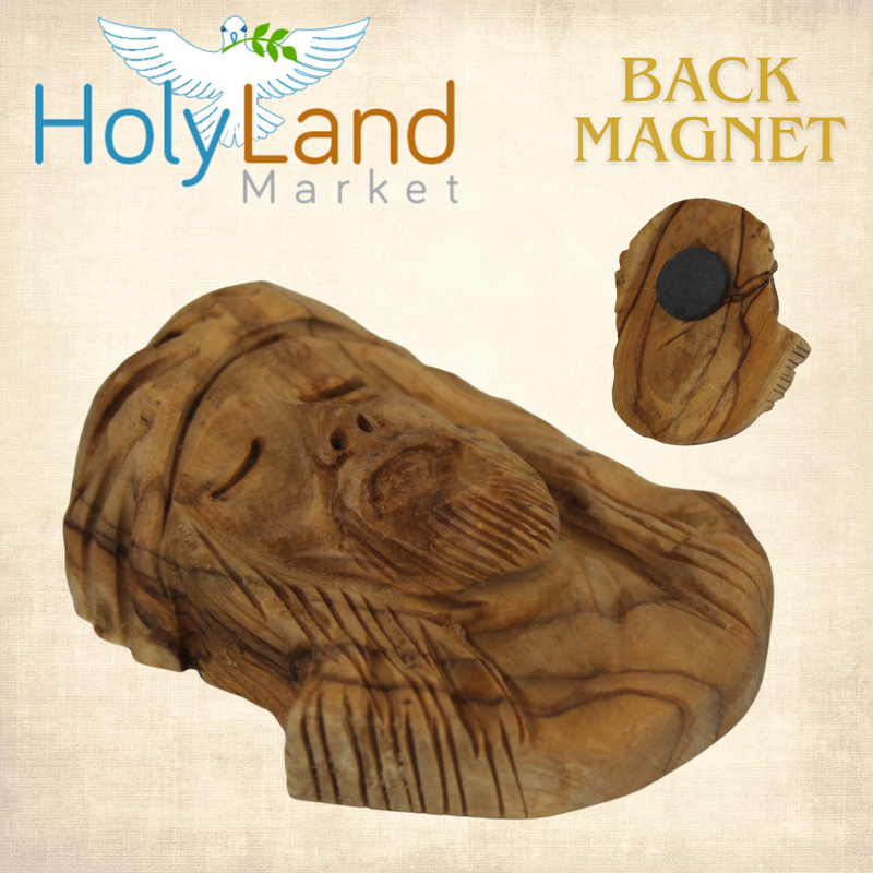 Holy Land Market Olive Wood Crown of Thorns Jesus Magnet – Hand-Carved Bethlehem Christian Art from Jerusalem Olive Wood (2.6 x 2")