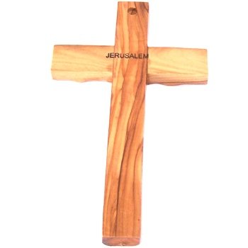 1 X Med. size wooden Cross from Bethlehem - Olive wood (16cm or 6.4 inches) by HolyLandMarket