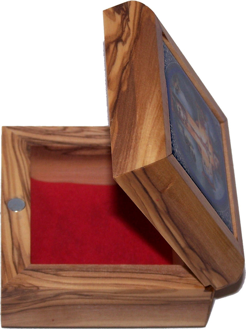 Holy Land Market First Communion Box - Rosary Box - Bethlehem Olive Wood