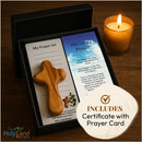 Holy Land Market Small Olive Wood Pocket / Holding Crosses With Certificates (2.5 Inches).