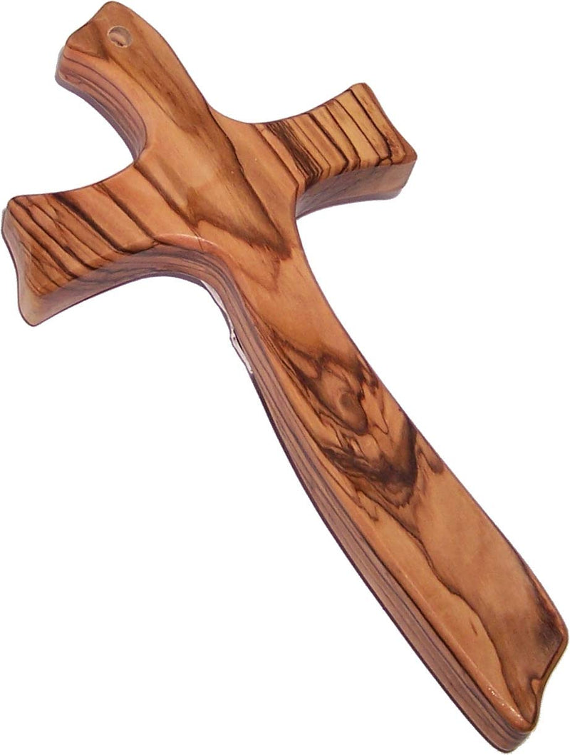 Holy Land Market Olive Wood Crucifix - Contemporary and Modern (20 cm OR 8 Inches)