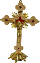 Holy Land Market Altar Table Crucifix - Church or Home Decor - Enamel Ornamented