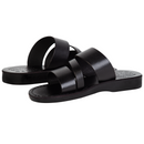 Mercado Tierra Santa Sandalias/Deslizadores de cuero bíblicos para hombres/mujeres de Jesús desde Jerusalén (Negro de Nazaret)