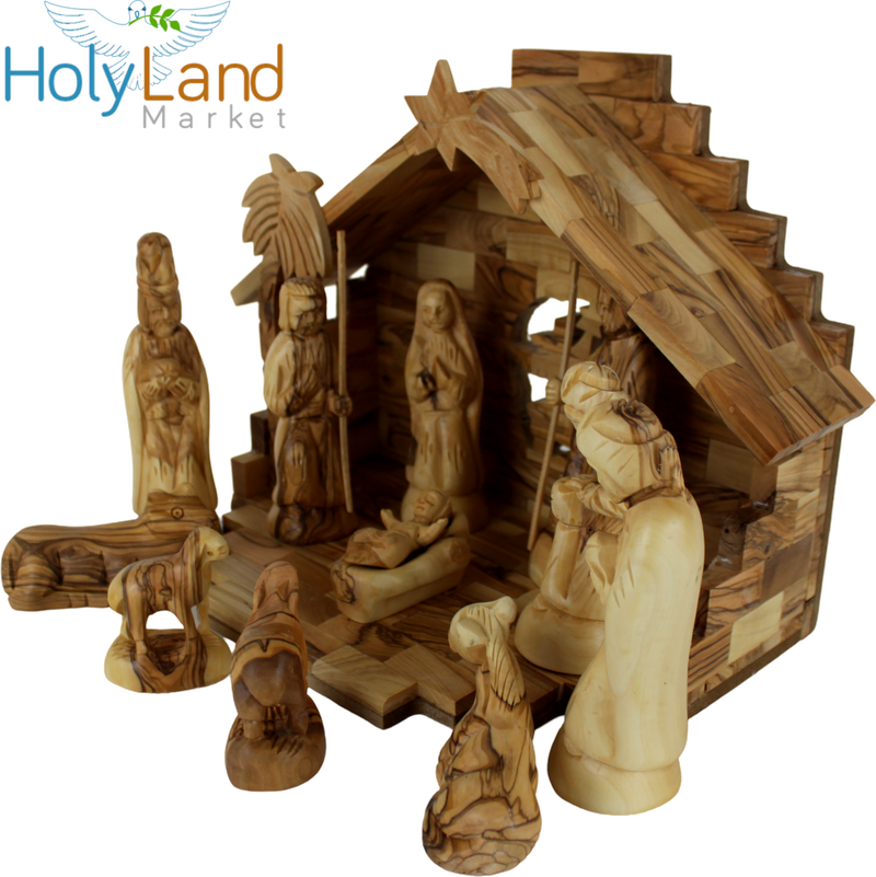 Holy Land Market Nativity Set- Olive Wood Nativity Set