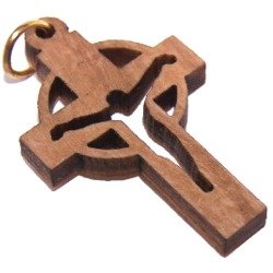 Olive wood Cross Laser Pendant (8cm or 3.15" long )