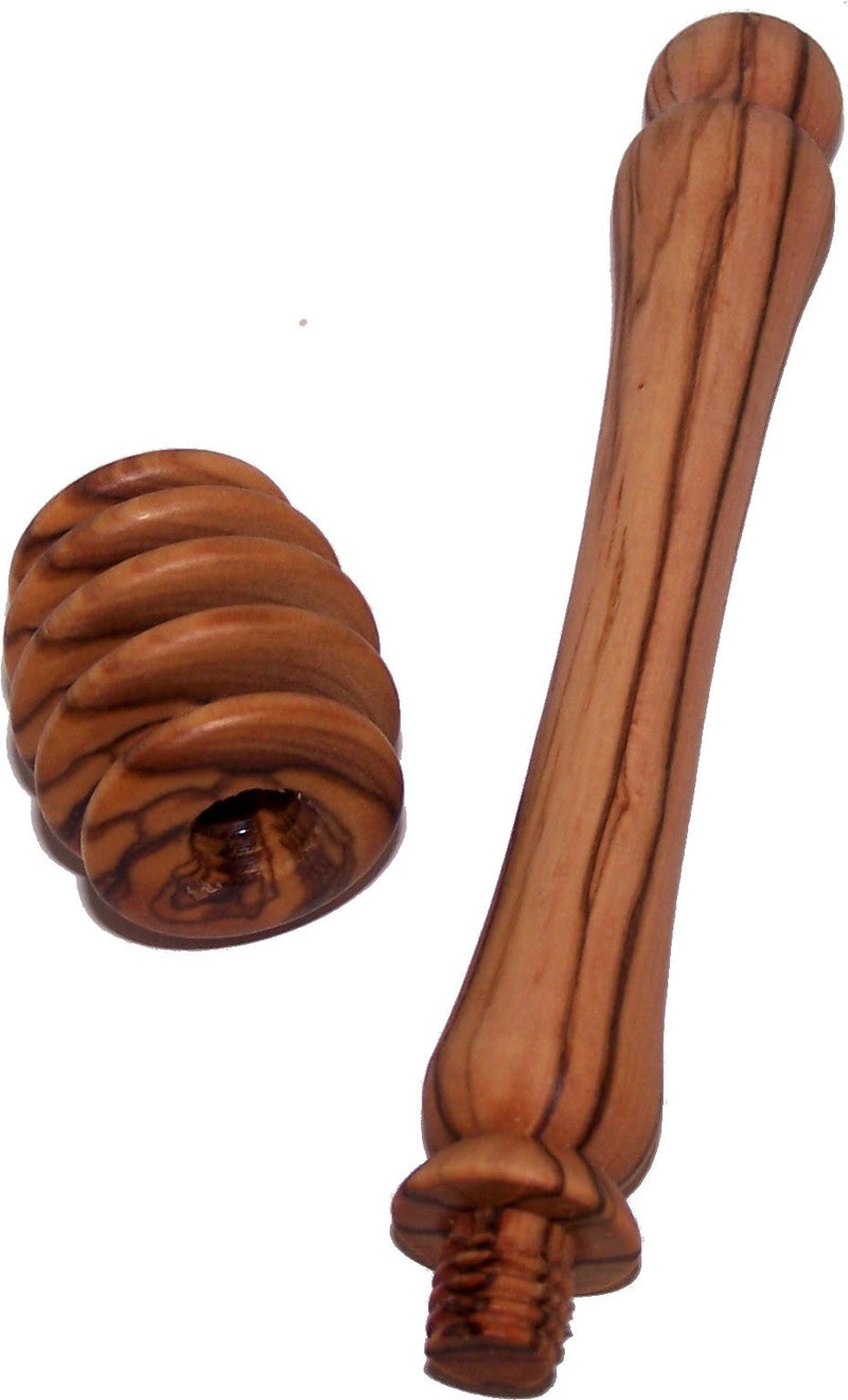 Organic all Natural handcrafted olive wood honey dipper - 2 pieces (length 6") - Asfour Outlet Trademark