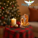 Hand-Carved Olive Wood Nativity Scene 7” – One-Piece Holy Family Set by Christian Artisans of Bethlehem – Holy Land Christmas Crèche with Certificate, Prayer Card & Nativity Story Booklet (7 Inches)