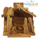 Holy Land Market Olive Wood Nativity Set - Small One Piece Christmas Set, 4.5 in High, Includes Joseph, Mary, Baby Jesus