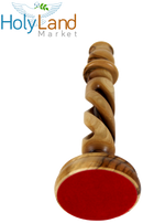 Candelabros de madera de olivo del Mercado de Tierra Santa - Candelabros de 9 pulgadas, tallados a mano en Belén, grano natural de remolino inspirador, artesanía familiar cristiana, copa de 0.75 pulgadas