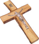 Holy Land Market Rugged with Rustic/bark Edges Olive Wood Cross/Crucifix from Bethlehem - Large