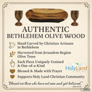 Holy Land Market 2 Medium Olive Wood Communion Cups & Plate Set Kiddush - Communion Set Hand-Carved in Bethlehem – for Church Worship, Pastors & Ministries