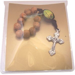 Ten Beads finger Rosary / chaplet with a Holy Image or icon (9 cm or 3.5")