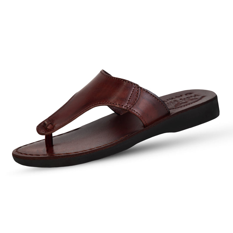brown leather jesus sandals