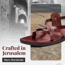 Holy Land Market Men/Women Biblical Jesus Leather Sandals/Slides From Jerusalem (Yashua Style III)
