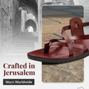 Sandalias/Deslizadores de cuero de Jesús bíblico para hombres/mujeres del Mercado de Tierra Santa de Jerusalén (Estilo Yashua III)
