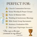 Holy Land Market Communion Wine Cup - Olive Wood-MED (3 inches tall). Great details and work on each.