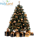 Holy Land Market Complete 7-Piece Olive Wood Bark Ornament Set - Inspirational Natural Wooden Christmas Decorations, Hand Carved in Bethlehem - Unique Christmas Ornaments & Decor Nativity Story Set