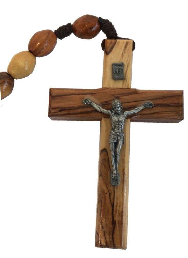 Holy Land Market Olive Wood Wall Rosary ( 39 Inches Long )